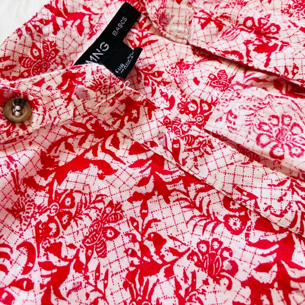 Mango Basics floral cotton long sleeves shirt size XS only